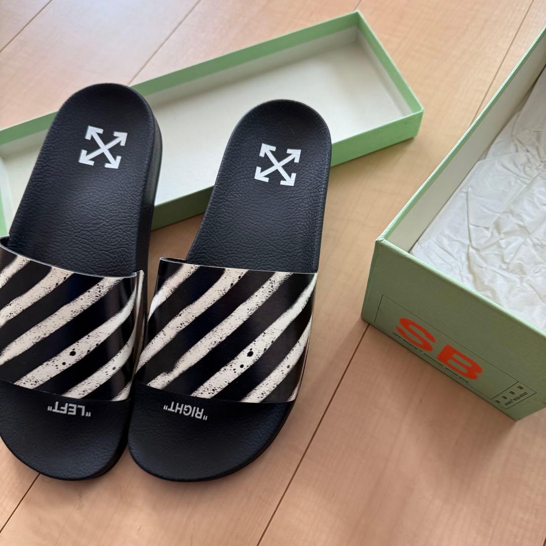 【新品未使用】off White サンダル ストライプ