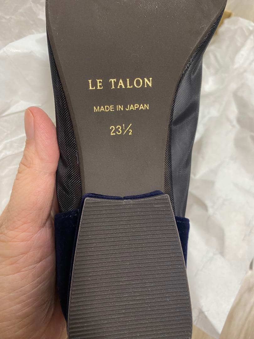 【Hanan】【新品】LE TALON ネイビー ビジュー フラット