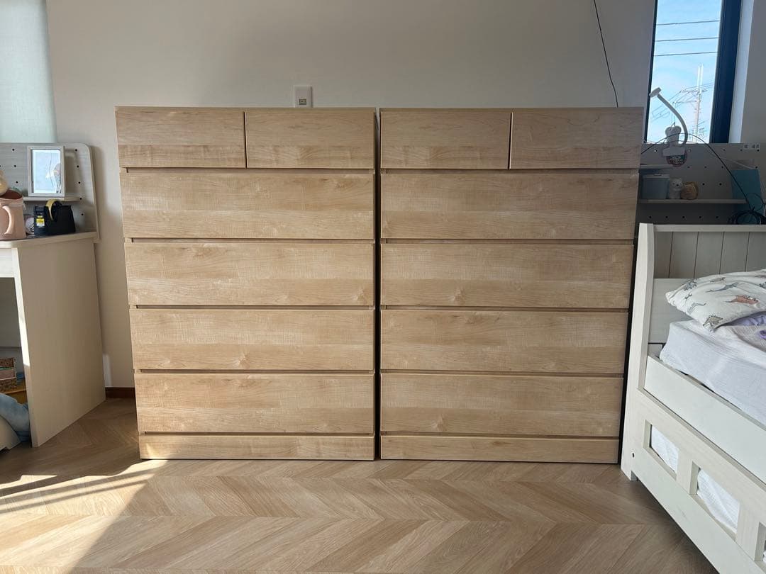 ナチュラルウッド　引き出しチェスト