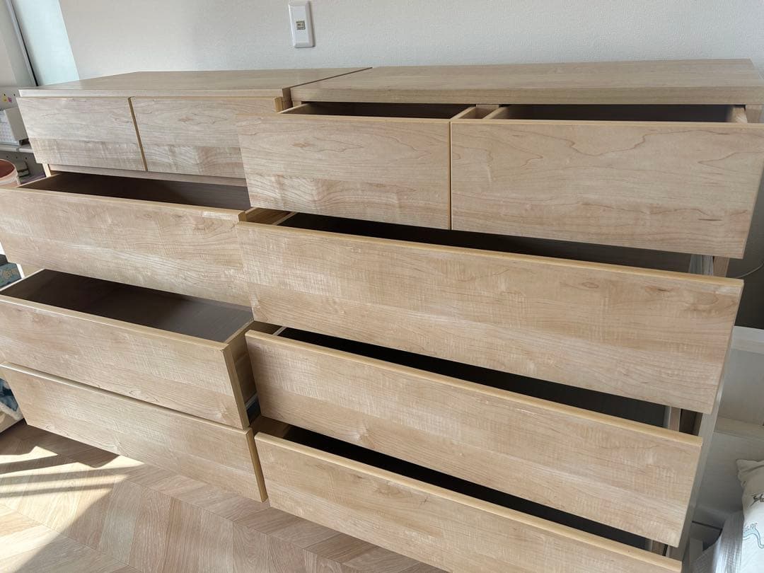 ナチュラルウッド　引き出しチェスト