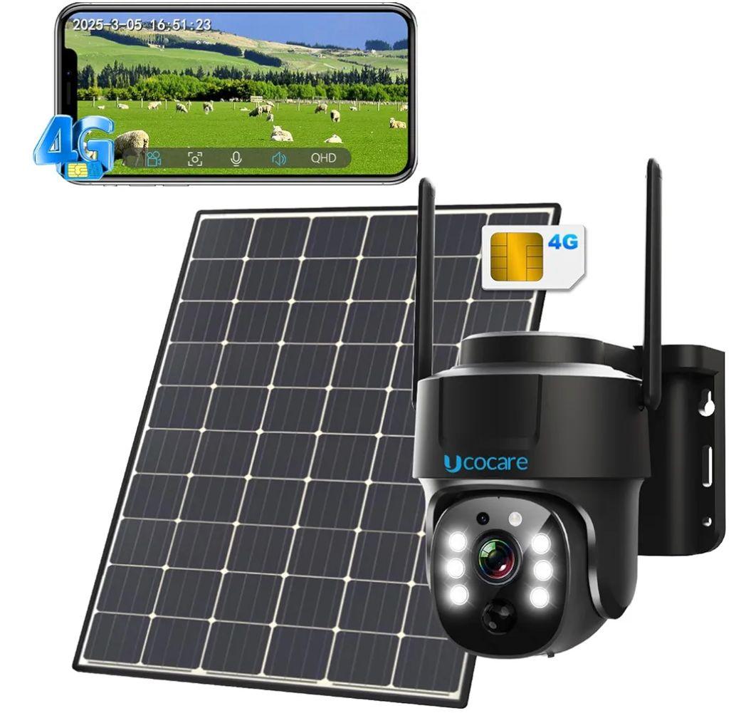 400万高画素4G SIMカード付属8Wソーラーパネル 防犯カメラwi-fiなし