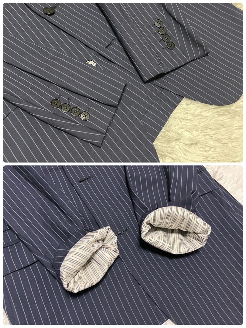 バーバリーブラックレーベル セットアップスーツ ネイビー ホースロゴ 38L