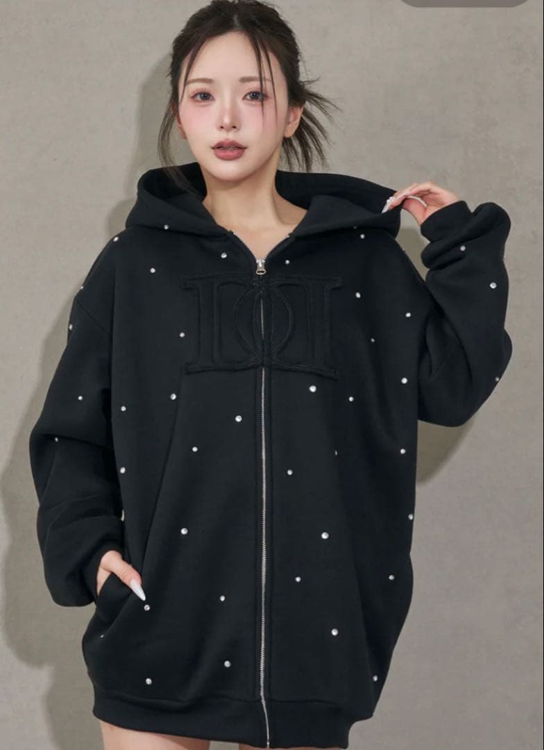 【新品未使用タグ付き】Darich DDロゴビジュージップパーカー ブラック