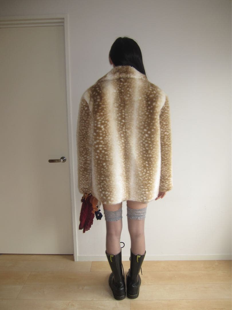 n.k atelier Bambi Fur Jacket beige バンビ柄