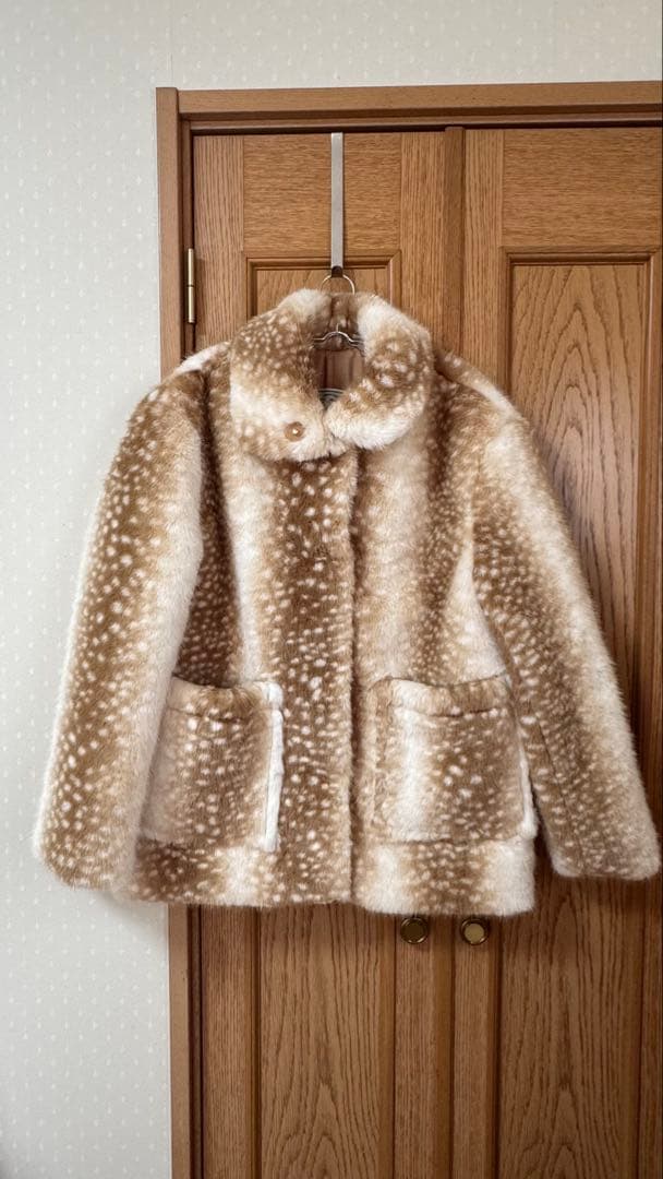 n.k atelier Bambi Fur Jacket beige バンビ柄