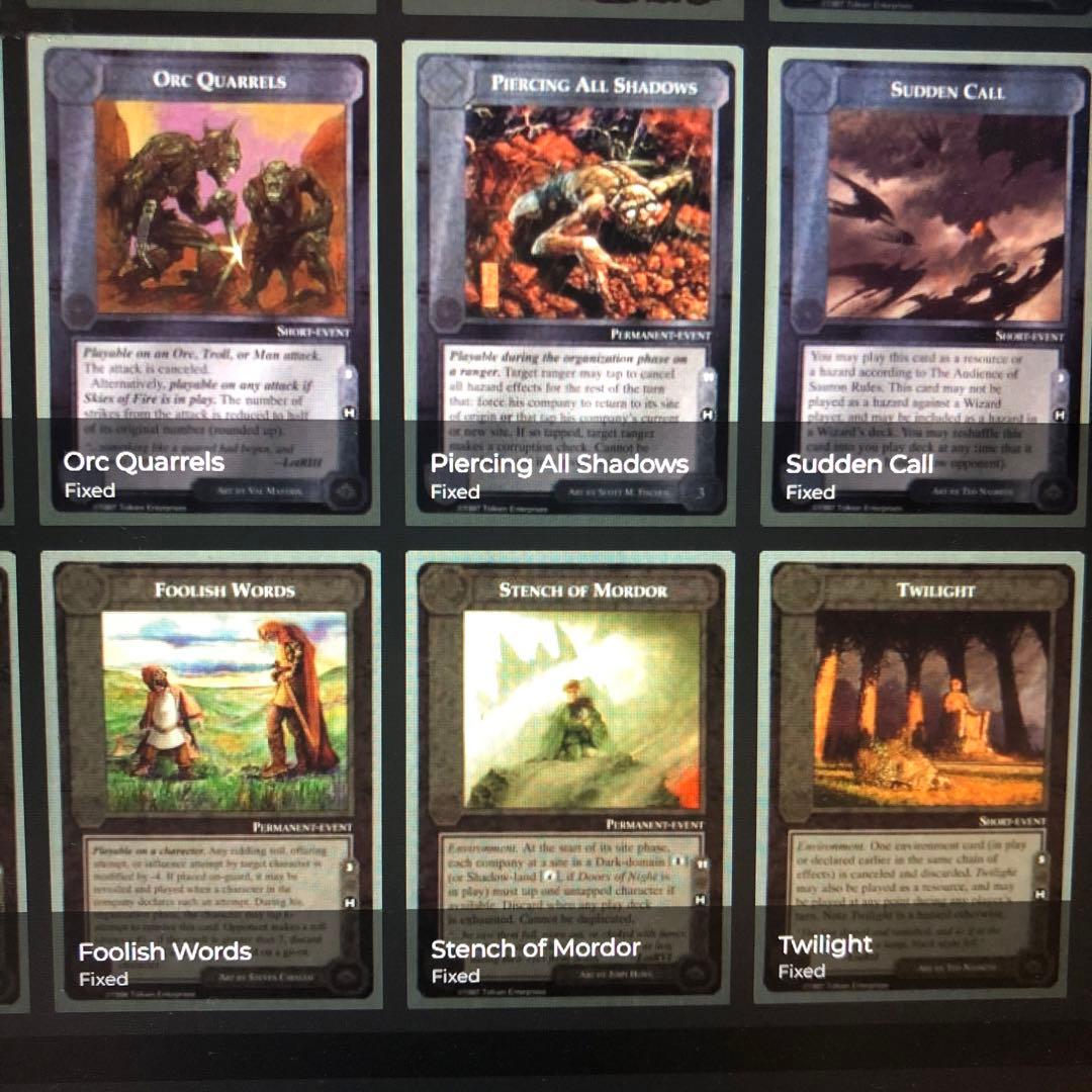 ミドルアース　カード　チャレンジデッキH ccg コンプ　指輪物語　希少