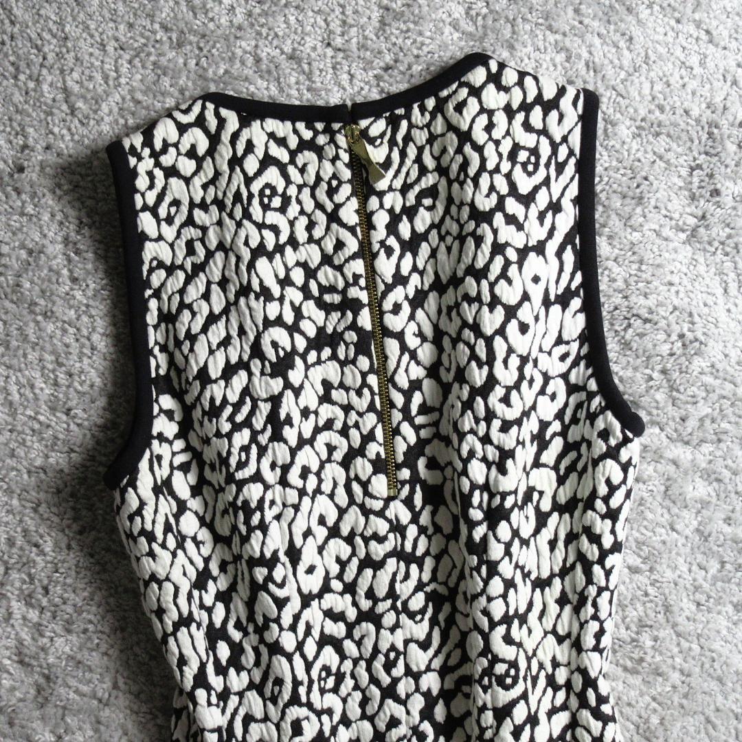 ケイトスペード ヒョウ柄 ジャガード フレア ワンピース XS