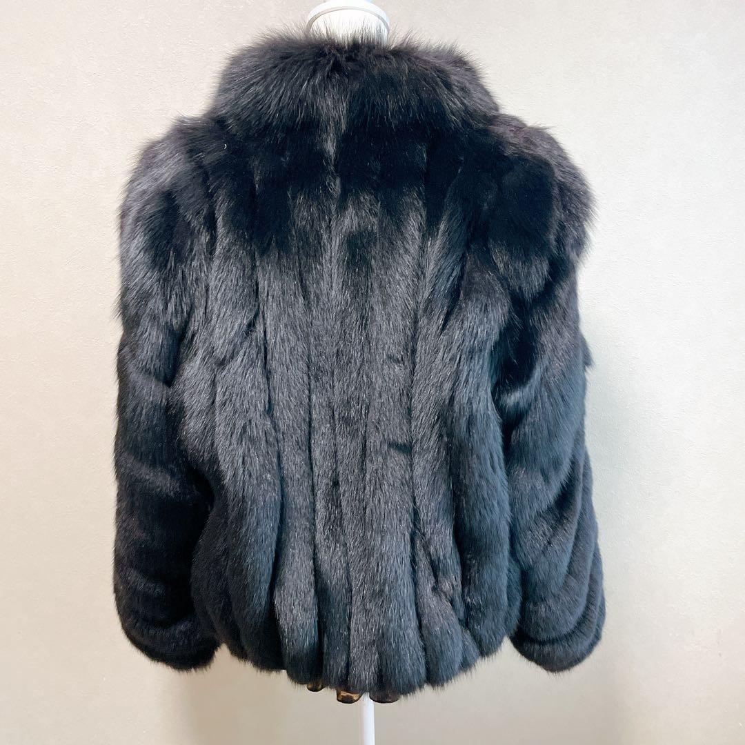 新品　未使用　サガフォックス　リアルファー　毛皮　ショート　コート　短丈　L