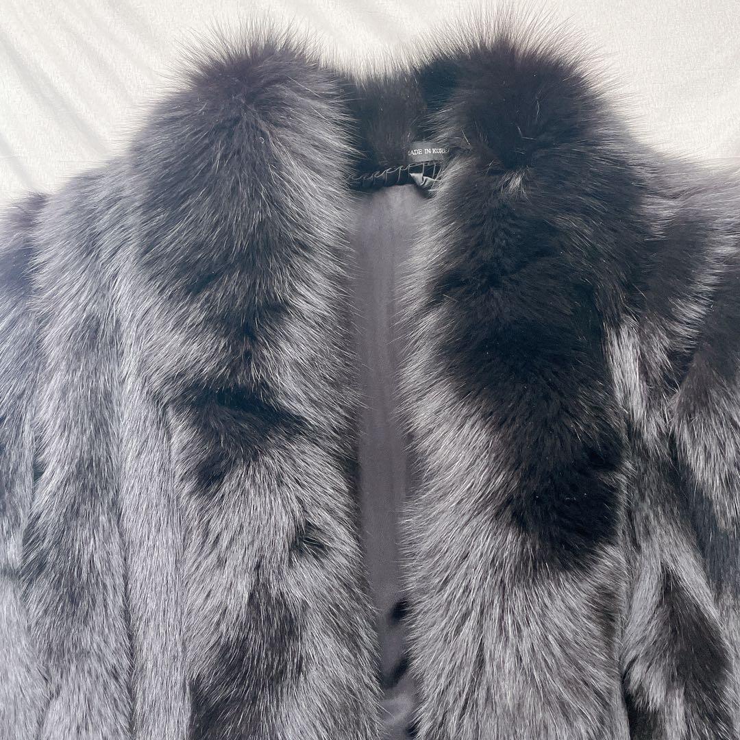 新品　未使用　サガフォックス　リアルファー　毛皮　ショート　コート　短丈　L