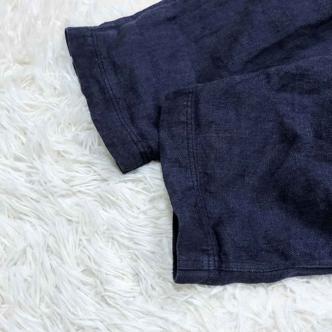 ＊人気＊イチアンティークス リネン100%サルエルパンツ 製品染め ネイビー