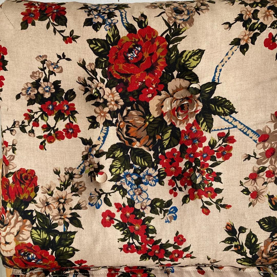 ヴィンテージ レトロ 折り畳みみ イージーチェア ラウンジ 花柄