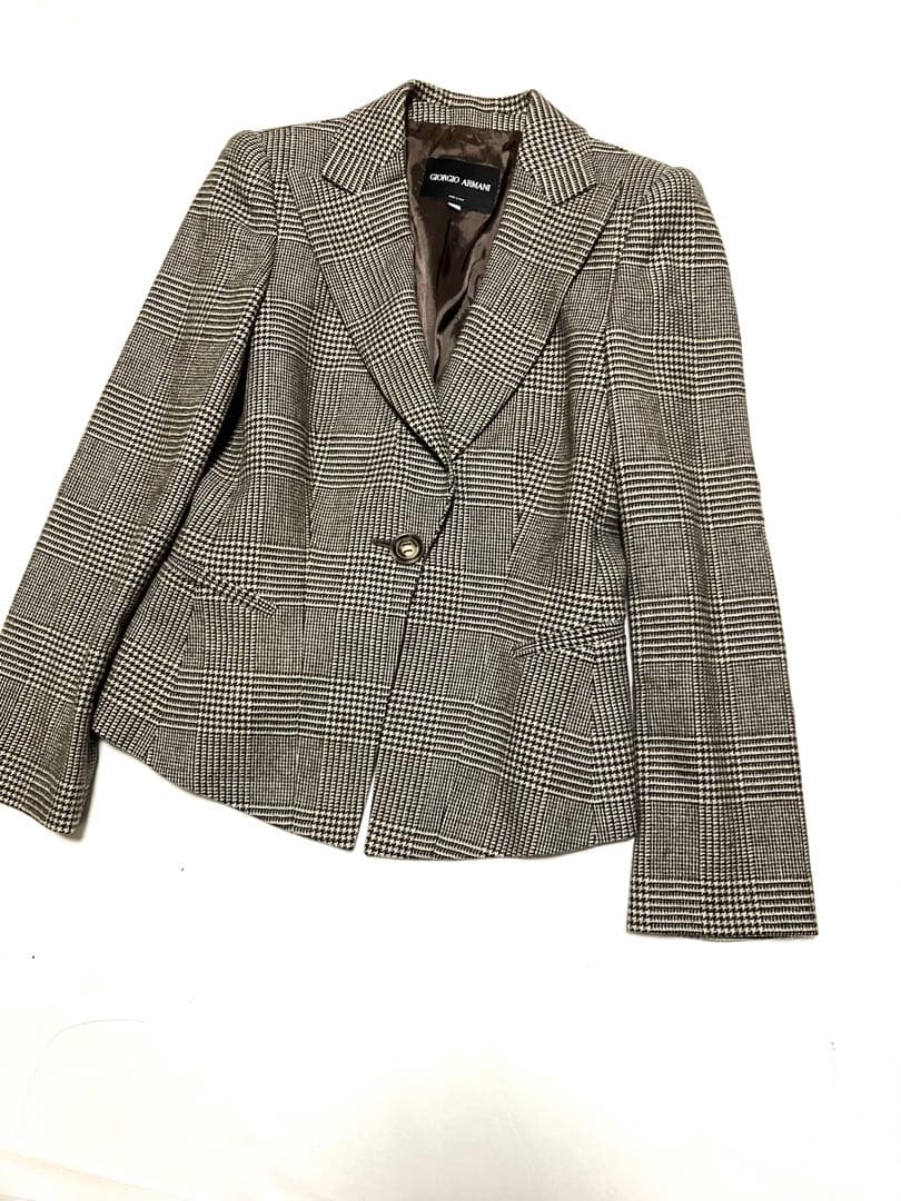 美品　ジョルジオ アルマーニ　ジャケット　グレンチェック柄　総柄　40