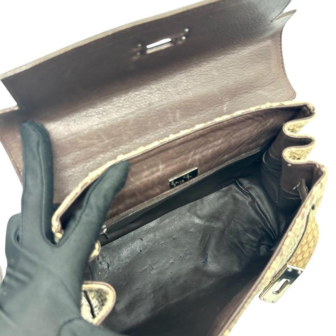 SUN REMY ダイヤモンドパイソン ハンドバッグ 2way 南京錠 2230