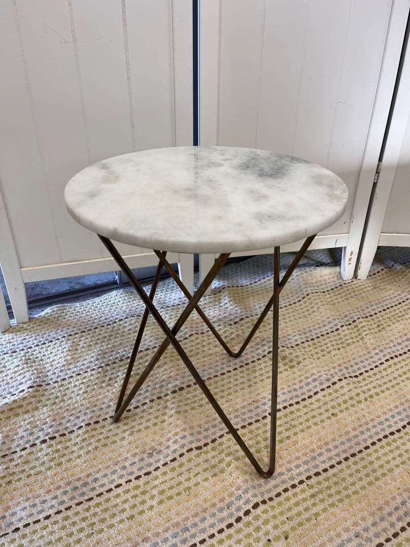 送料込み！ZARA  ザラホーム 大理石円形サイドテーブル レア