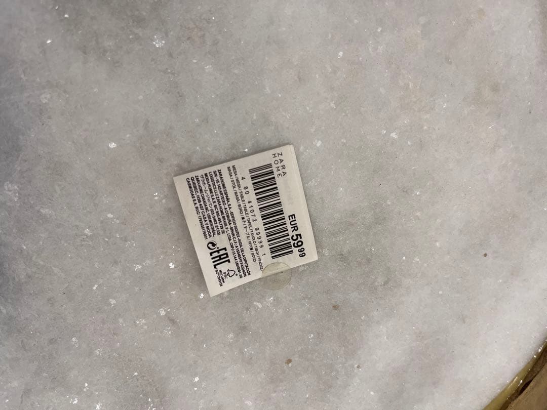 送料込み！ZARA  ザラホーム 大理石円形サイドテーブル レア