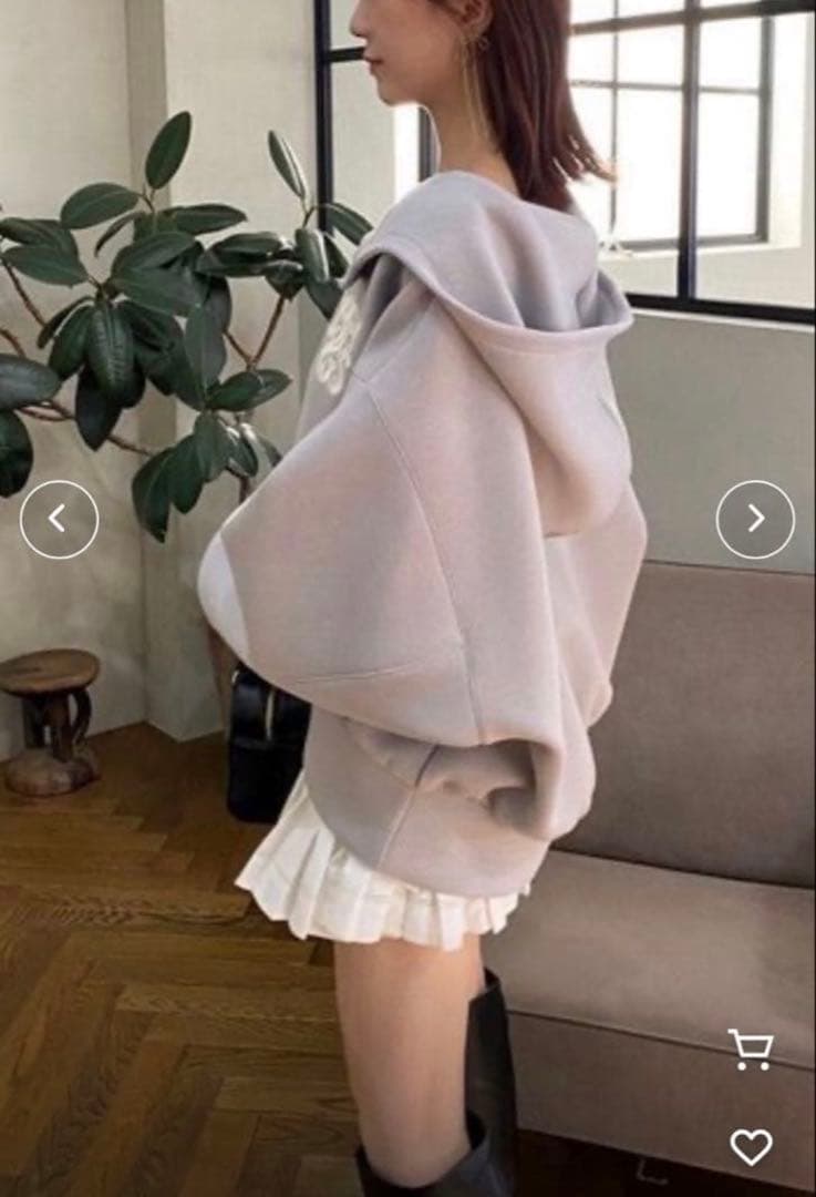 SNIDEL ボリュームパーカー グレーラメ