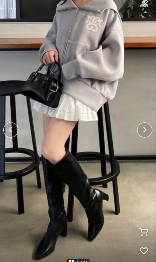 SNIDEL ボリュームパーカー グレーラメ