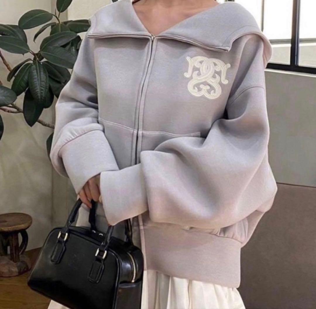 SNIDEL ボリュームパーカー グレーラメ