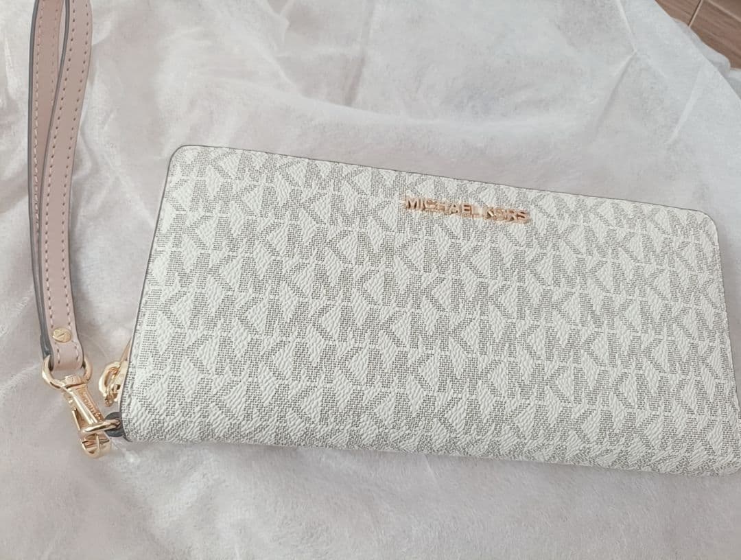 【6】新品未使用 MICHAEL KORS ピンク ホワイト 長財布