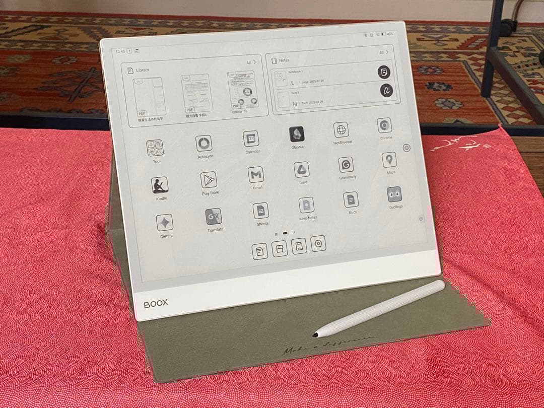 BOOX Note Max 電子ペーパーAndroidタブレット カバー付き