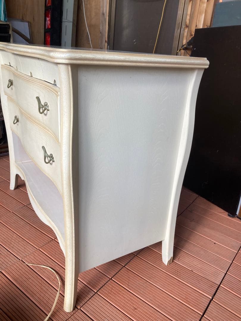 あ*え様 松永工房　カンティーヌ　チェスト　白家具　猫足　IDC取扱　キズ有り