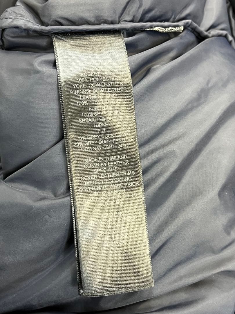 COACH コーチ レザー切り替え ダウンジャケット 紺 M メンズ