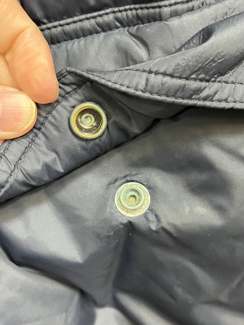 COACH コーチ レザー切り替え ダウンジャケット 紺 M メンズ