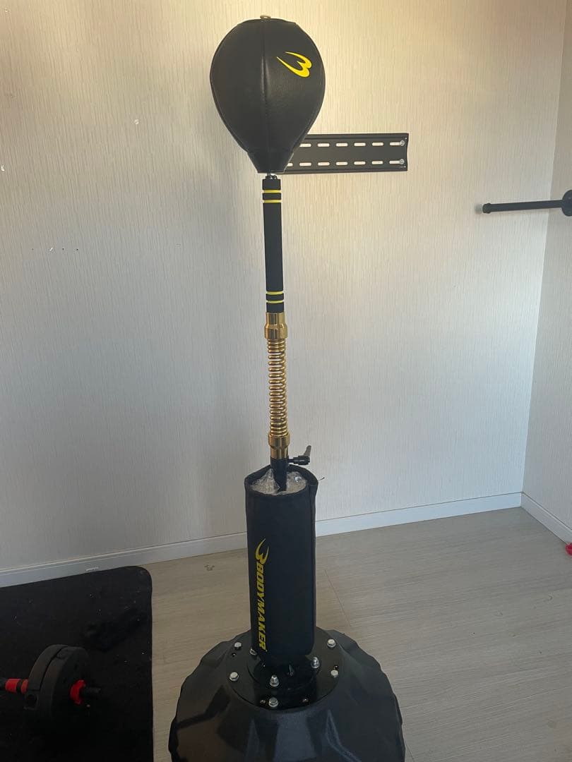 パンチングボール スプリング式 黒/黄色　ボディメーカー