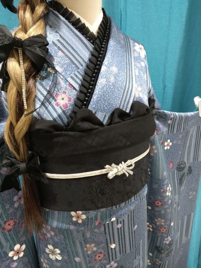 振袖フルセット、正絹鈴乃屋振袖、重ね衿、帯揚げ帯締め、西陣袋帯、襦袢、ガード加工