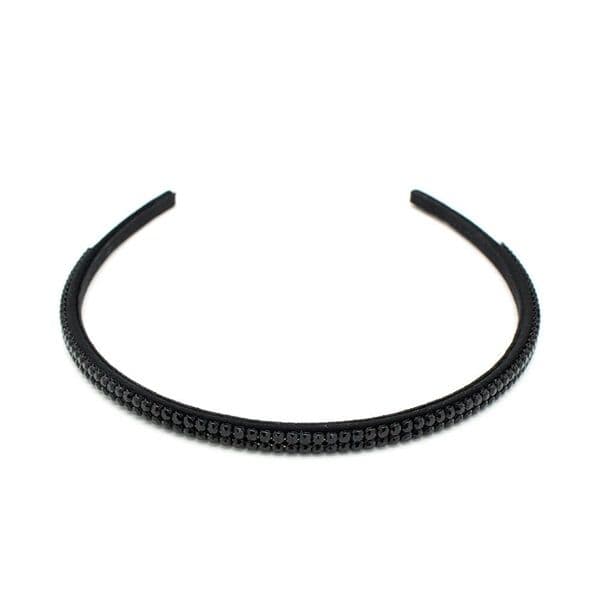 新品COMPLEX BIZ クリスタルメッシュヘアバンド カチューシャ ブラック