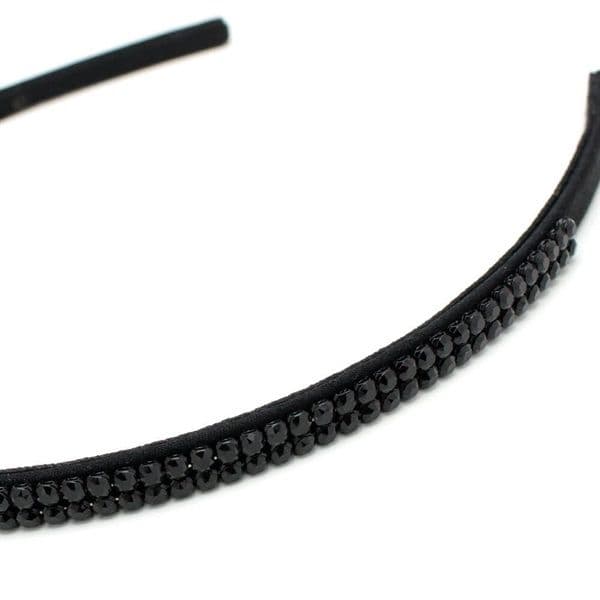 新品COMPLEX BIZ クリスタルメッシュヘアバンド カチューシャ ブラック