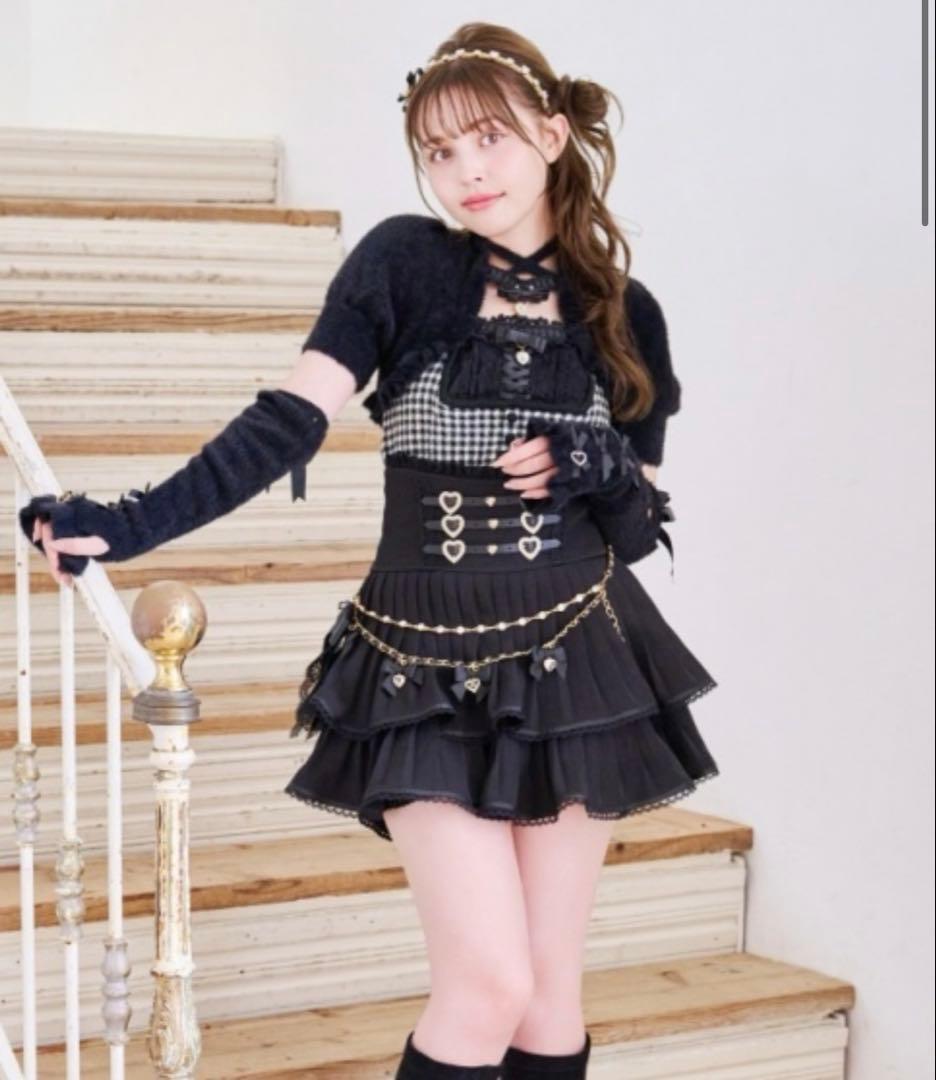 リズリサ LIZ　LISA ダブル消しプリーツスカパン ブラック