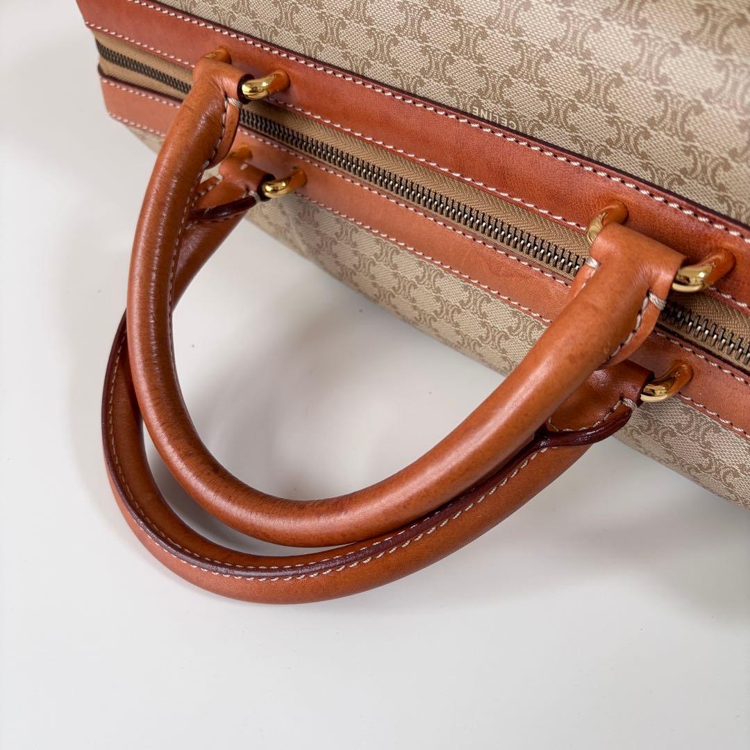 CELINE セリーヌ ボストンバッグ マカダム ブラウン ベージュ 美品