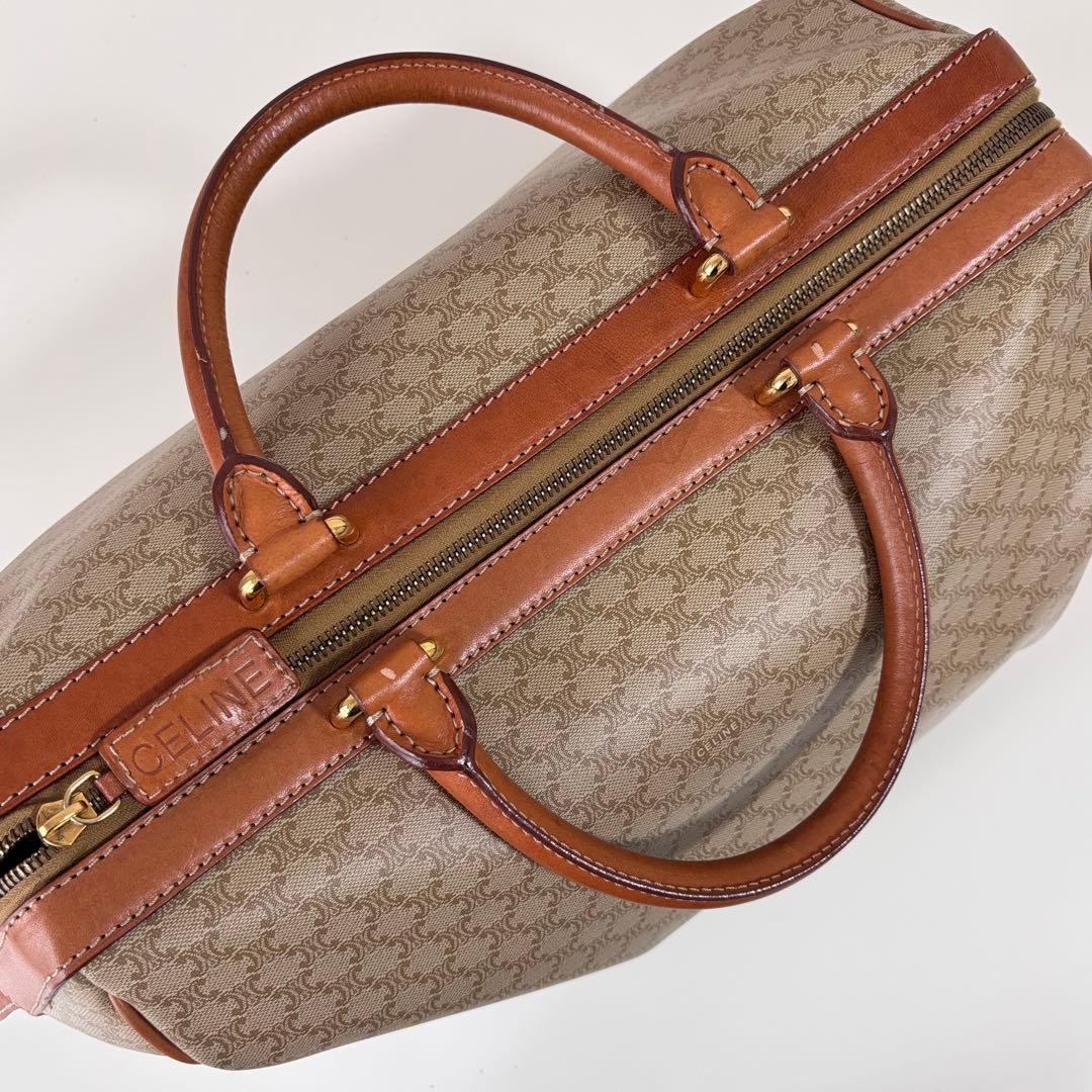 CELINE セリーヌ ボストンバッグ マカダム ブラウン ベージュ 美品