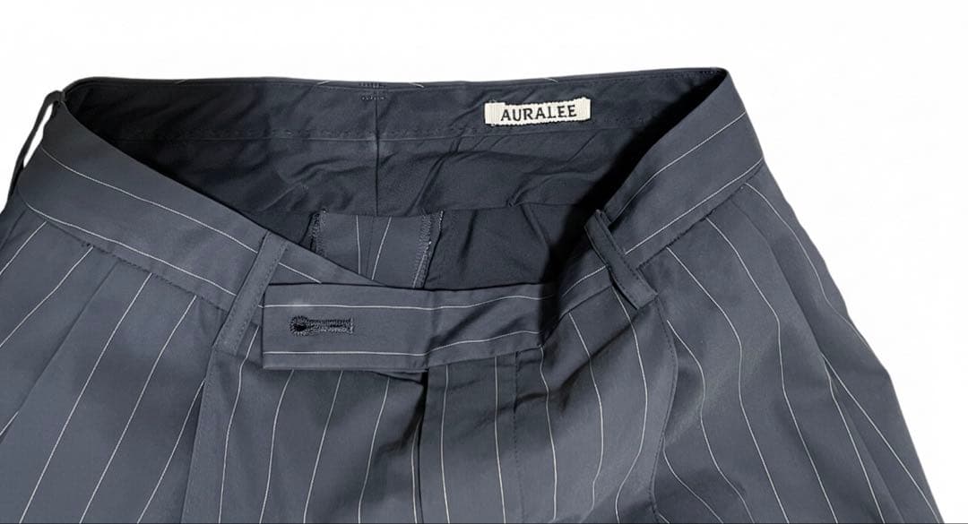 【希少】AURALEE 21SS フィックス ナイロン ストライプ スラックス1