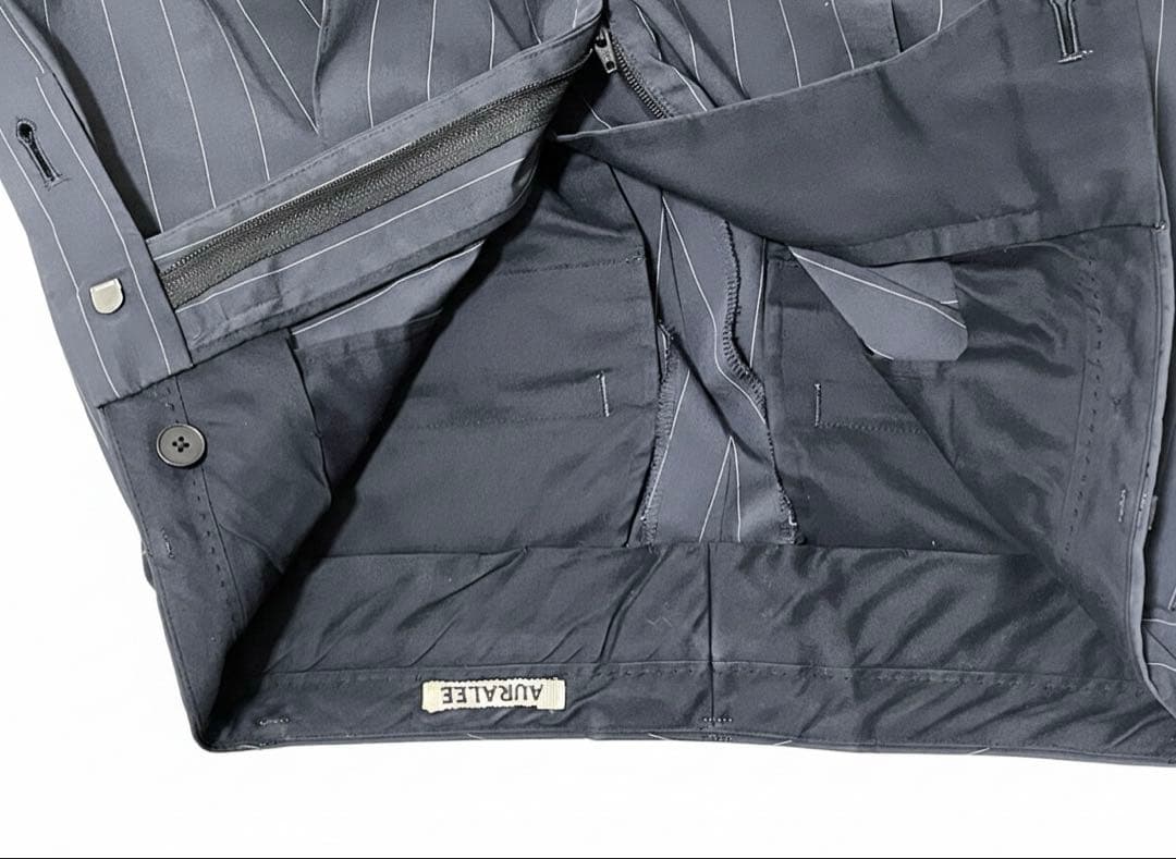 【希少】AURALEE 21SS フィックス ナイロン ストライプ スラックス1