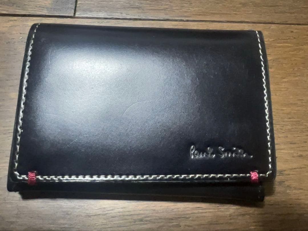 【美品】Paul Smith コードバン　名刺入れ　ブラック　総革仕上げ