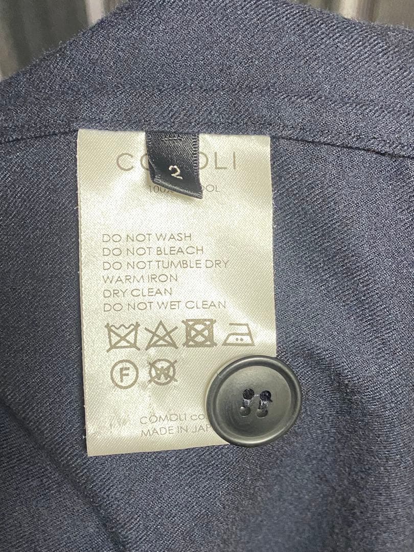 COMOLI 21AW ウールフラノスタンドカラージャケット