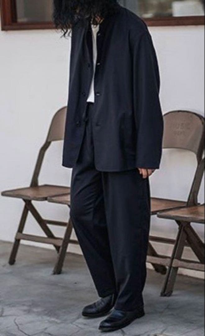 COMOLI 21AW ウールフラノスタンドカラージャケット