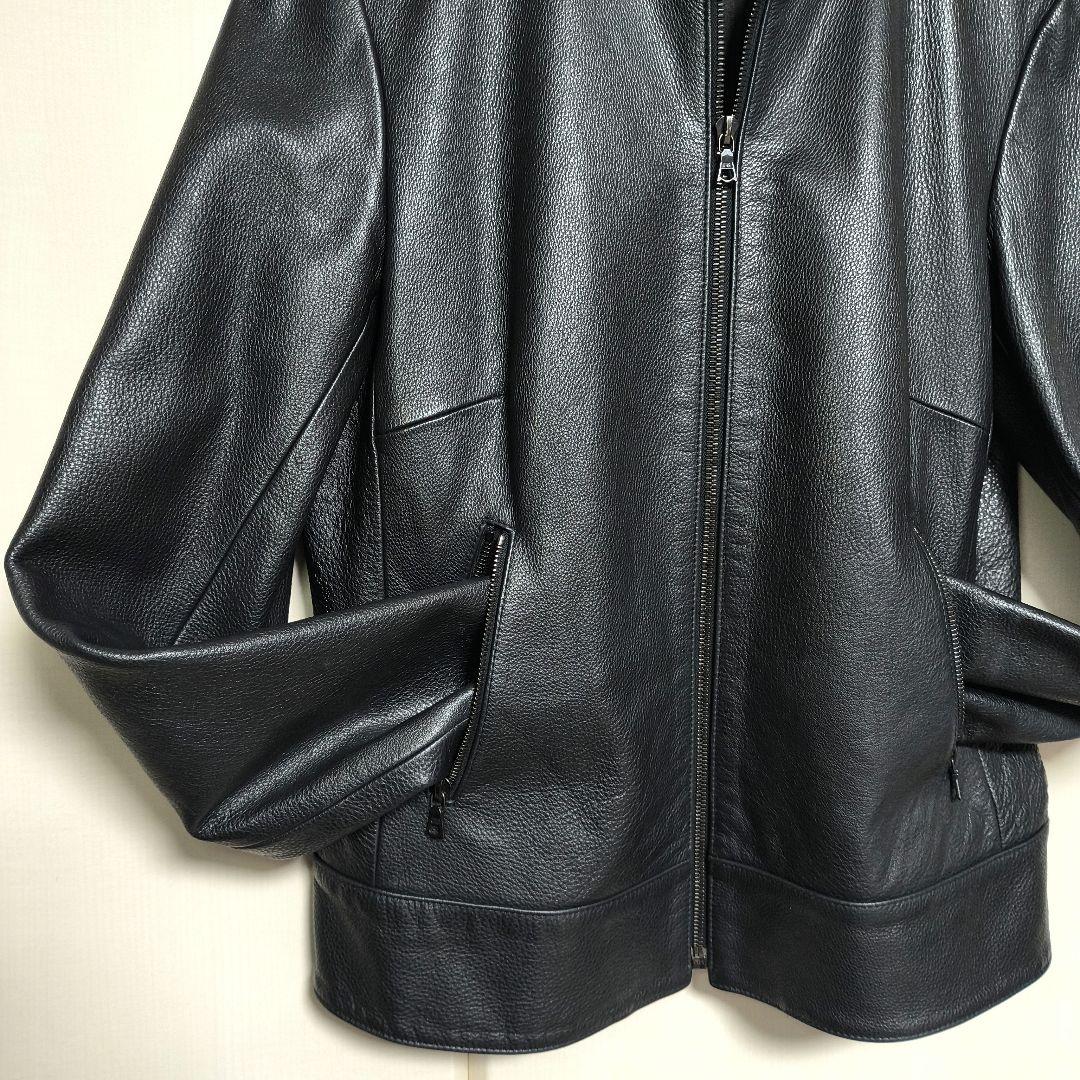 極美品　Theory セオリー ブルゾン シングルライダースジャケット 牛革　黒