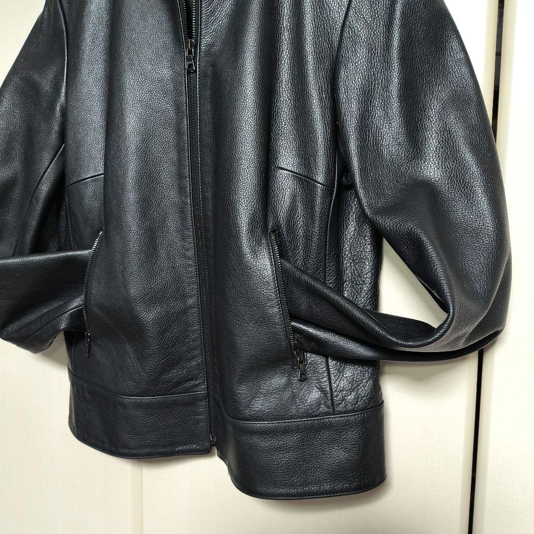 極美品　Theory セオリー ブルゾン シングルライダースジャケット 牛革　黒