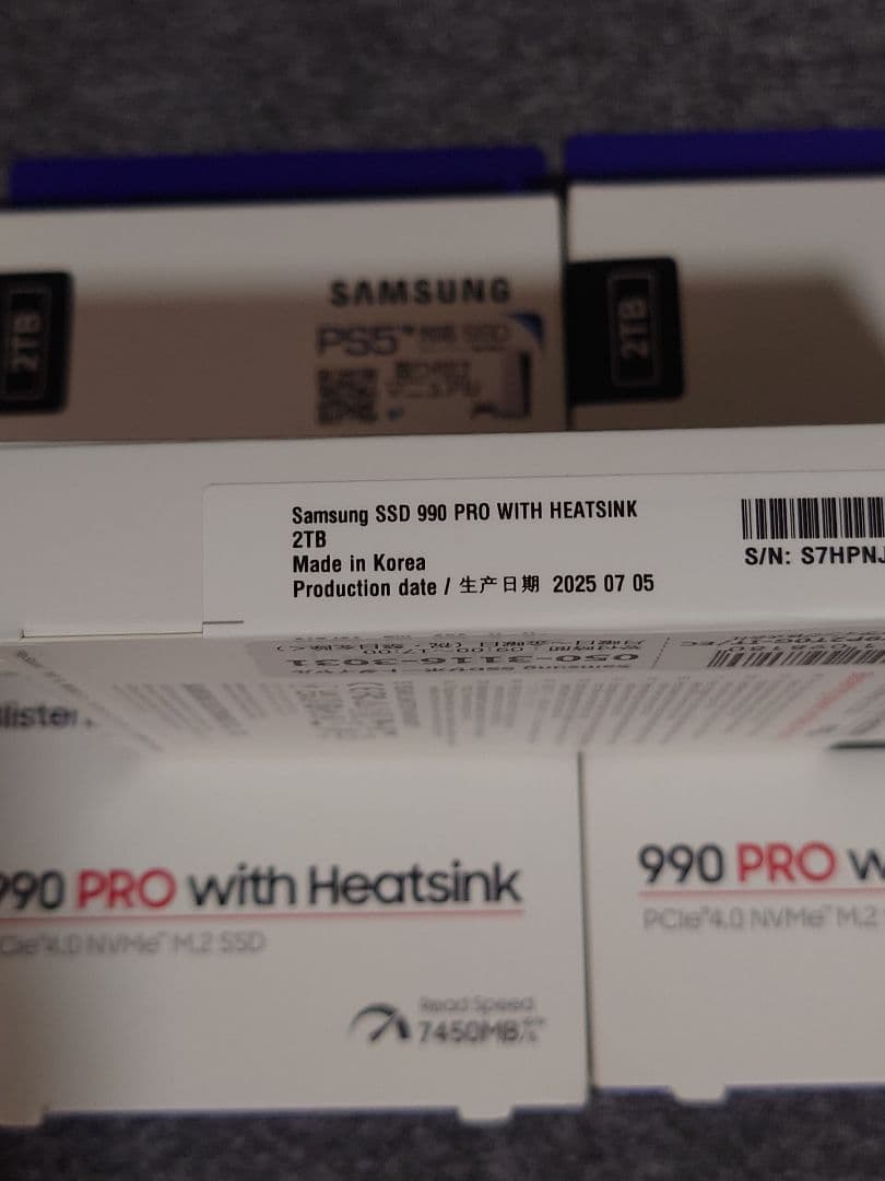 Samsung 990 PRO 2TB with Heatsink ×3個