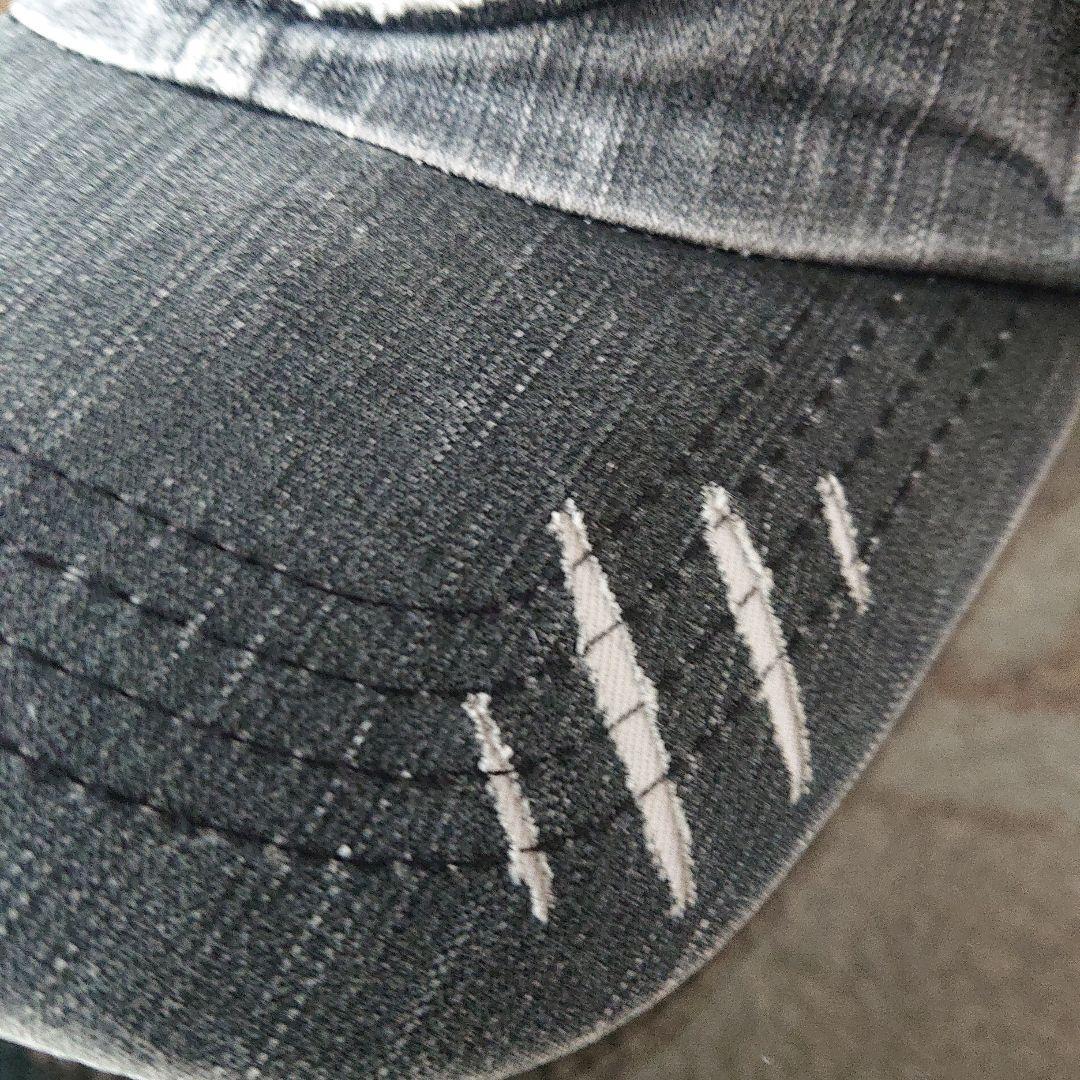 希少！90s adidas ブラックデニム キャップ descente デサント