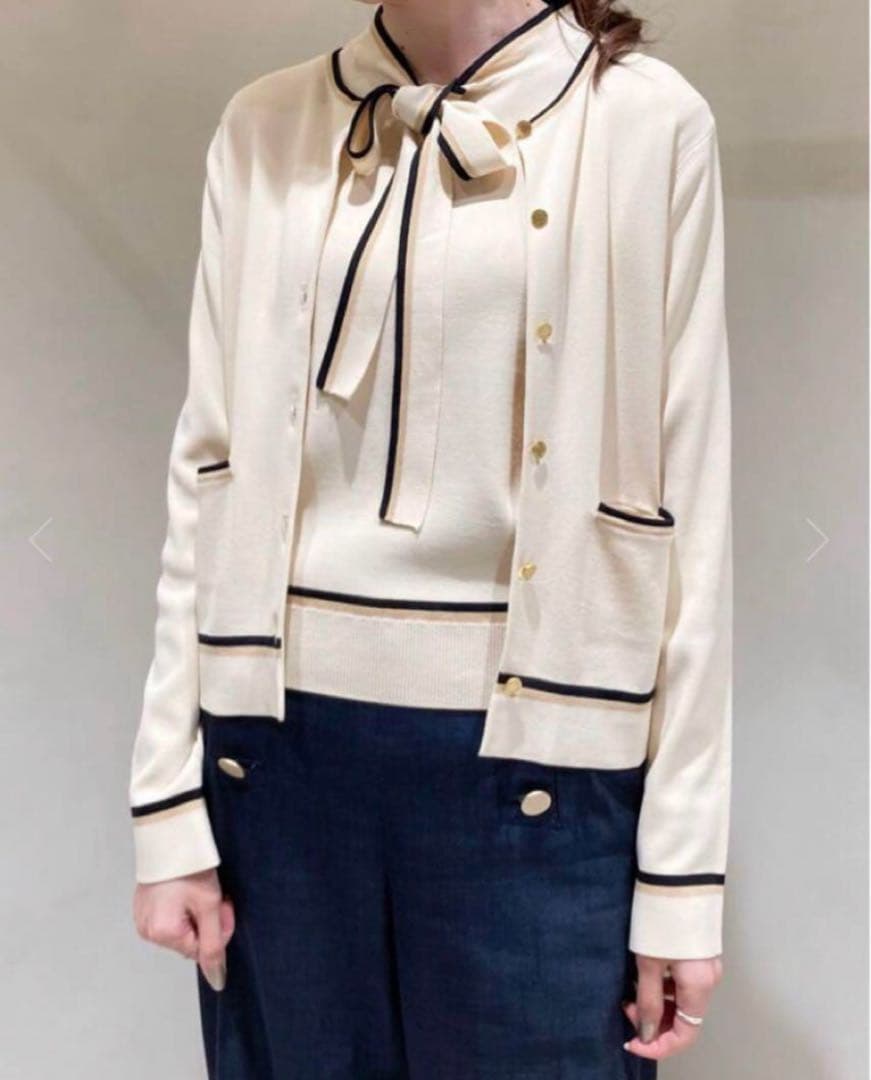 ルルウィルビー トリコカラーカーディガン&ボウプルオーバー　アルアバイル