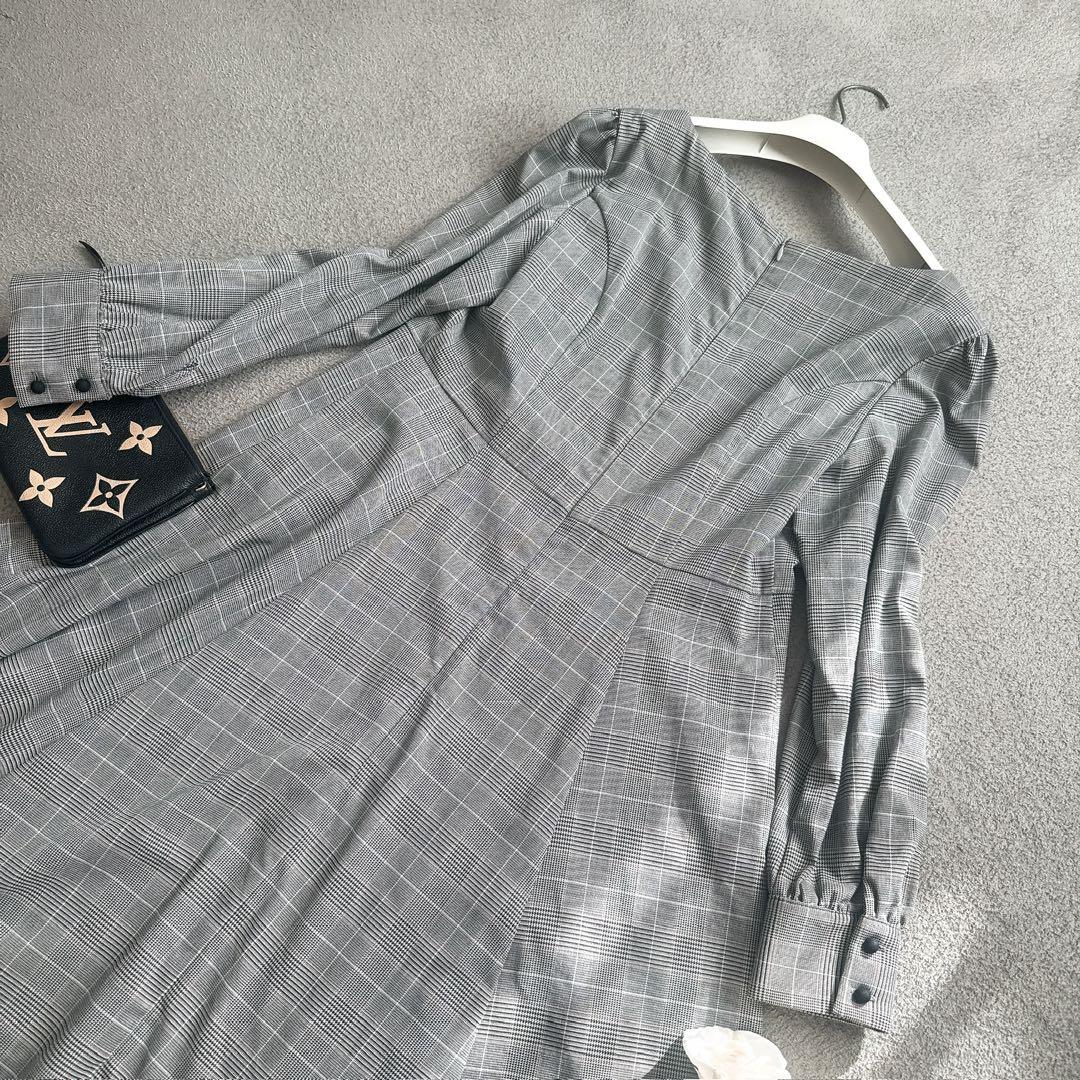 over E オーバーイー グレンチェックワンピース 96サイズ　グラマー