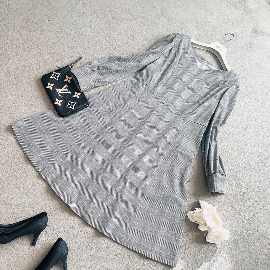 over E オーバーイー グレンチェックワンピース 96サイズ　グラマー