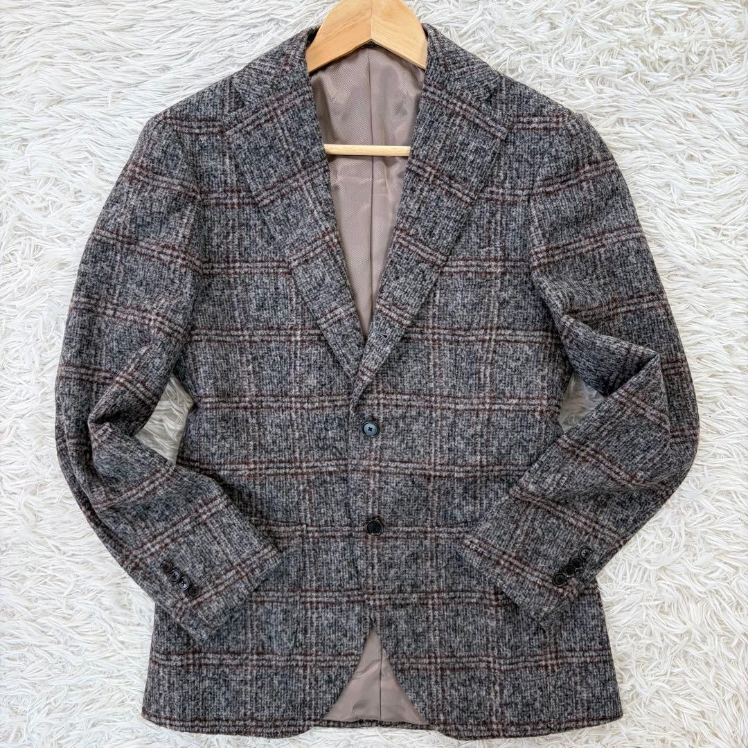 未使用級✨Brilla テーラードジャケット フェルラ生地 チェック アルパカ