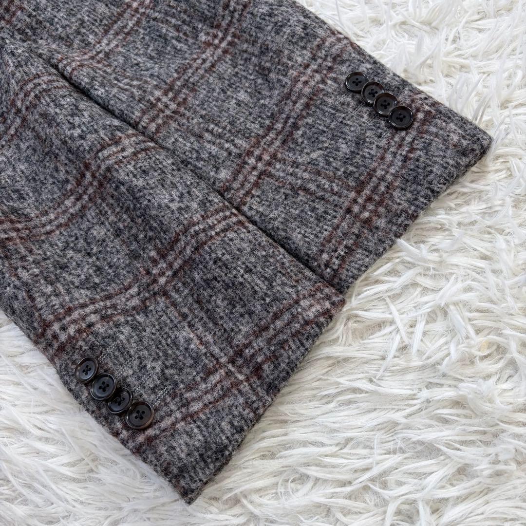 未使用級✨Brilla テーラードジャケット フェルラ生地 チェック アルパカ