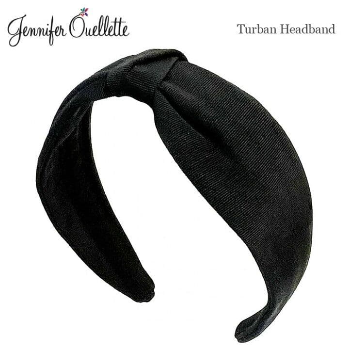 ジェニファーオーレット　幅広 ターバン カチューシャ ヘアバンド 　黒