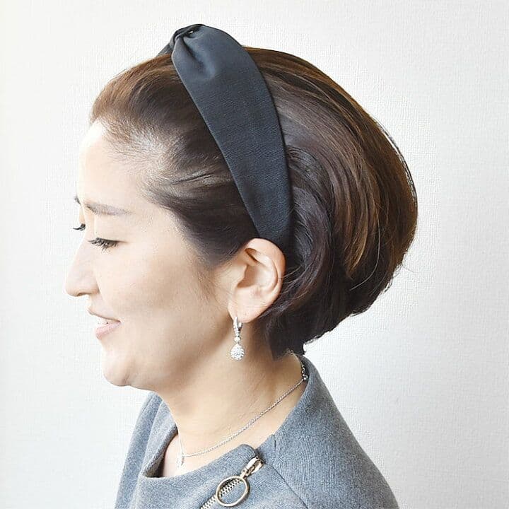 ジェニファーオーレット　幅広 ターバン カチューシャ ヘアバンド 　黒